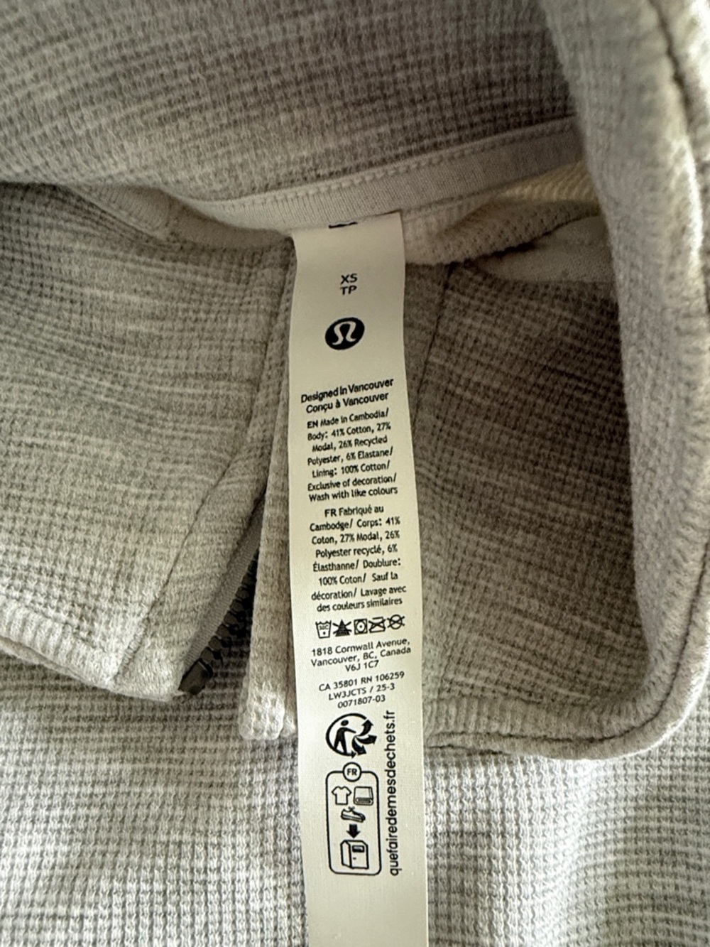 Lululemon Scuba Cropped Funnel-Neck Half Zip Waffle - Picture 14 of 14